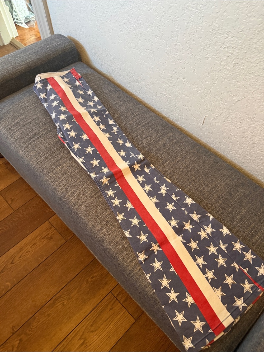 Free People Star Print Flag Stripe Skinny Jeans - Red, White & Blue - Picture 3 of 3
